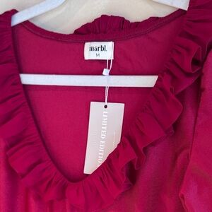 MARBLE Red Ruffle Dress LIMITED EDITION